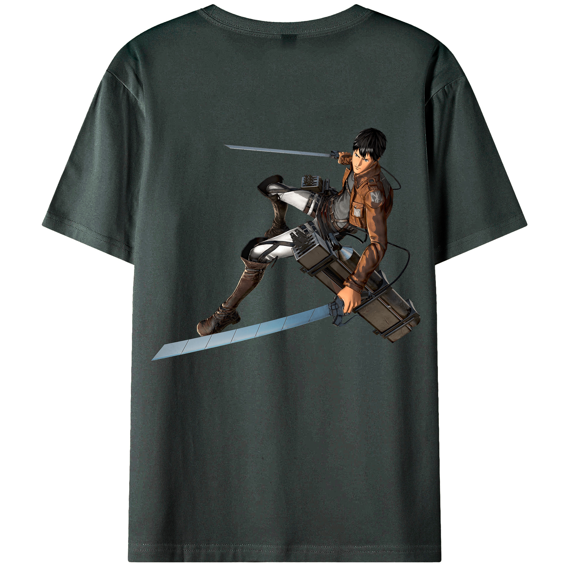 （画像用） 進撃の巨人 ベルトルト・フーバー Attack on Titan Bertholdt Hoover 綿100％ メンズ半袖Tシャツ（バックプリント） 通気性